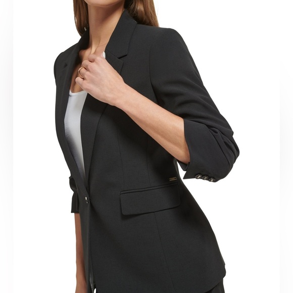 DKNY Rushed Sleeve One Button Blazer - Size 6 - NWOT - Picture 3 of 11